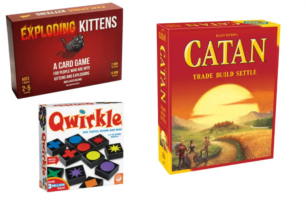 catan, quirkle board games for kids