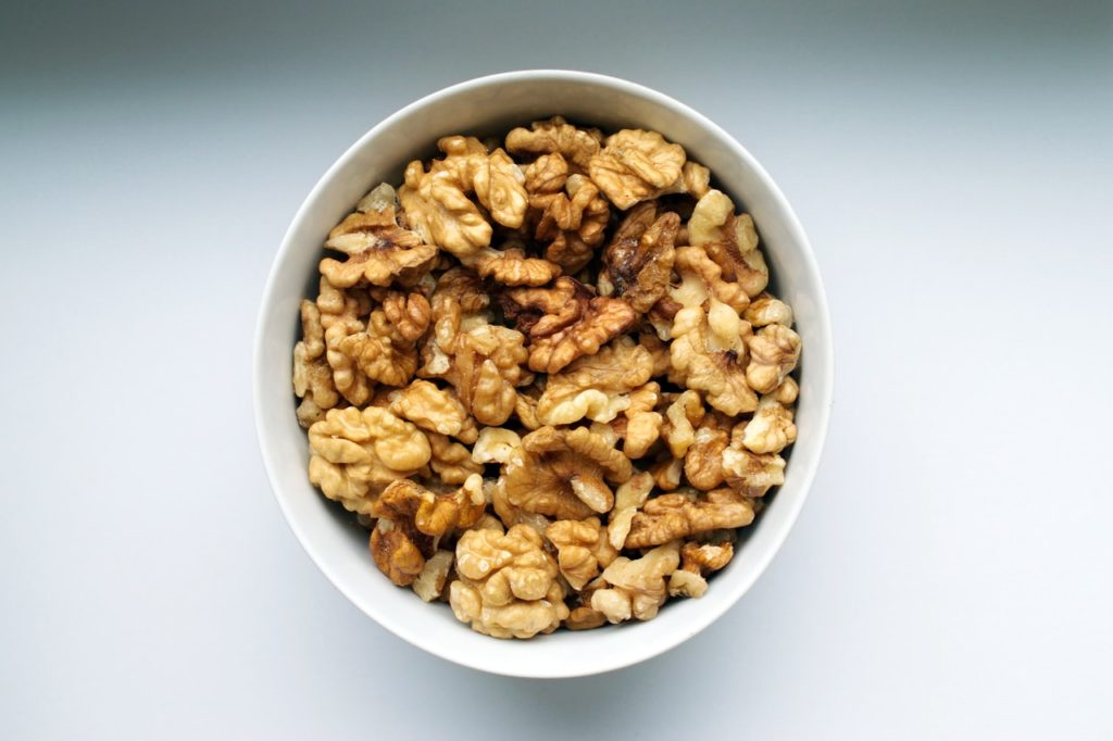 a bowl of healthy walnuts