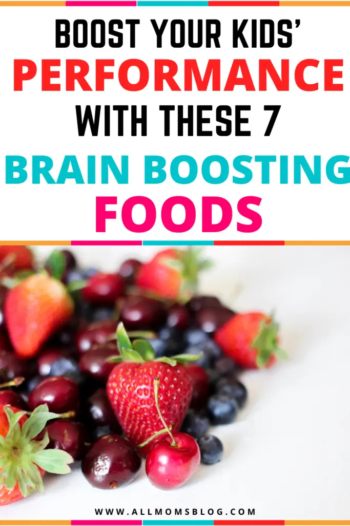brain boosting foods for kids - all moms blog pin image