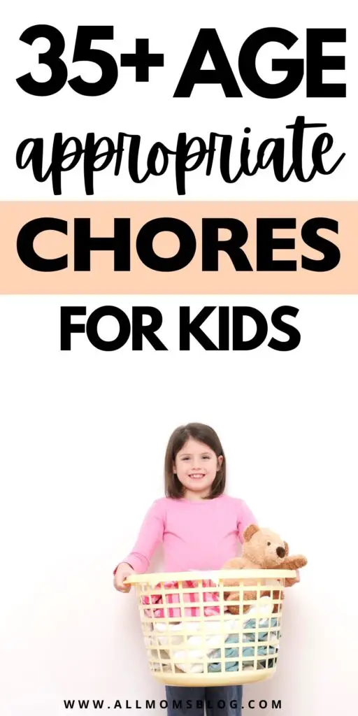age appropriate chores for children - pin image
