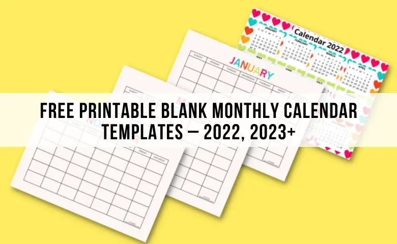free blank printable monthly calendar