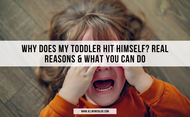 a baby girl hitting herself in frustration